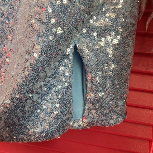 nwt ava presley size 8 couture gown feather sleeves , sequins , optional straps - Picture 12 of 17